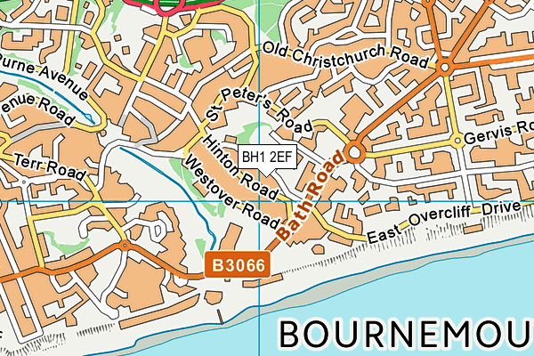 BH1 2EF map - OS VectorMap District (Ordnance Survey)