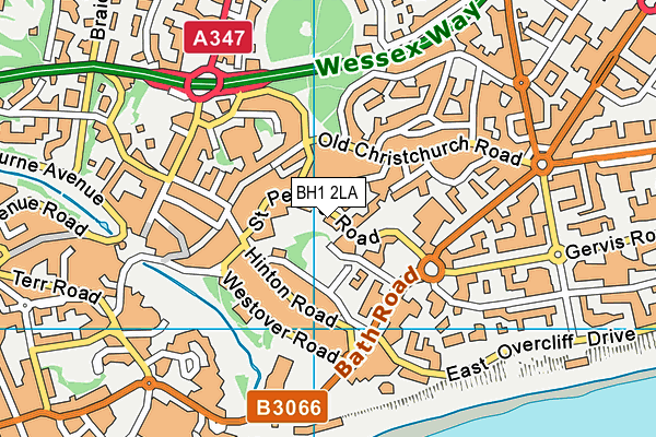 BH1 2LA map - OS VectorMap District (Ordnance Survey)