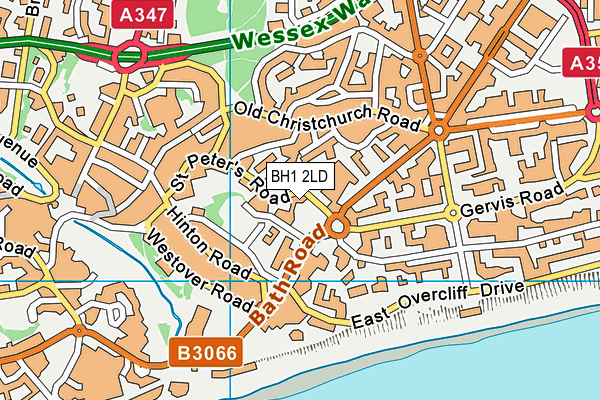 BH1 2LD map - OS VectorMap District (Ordnance Survey)