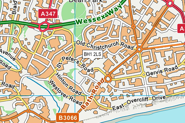 BH1 2LS map - OS VectorMap District (Ordnance Survey)