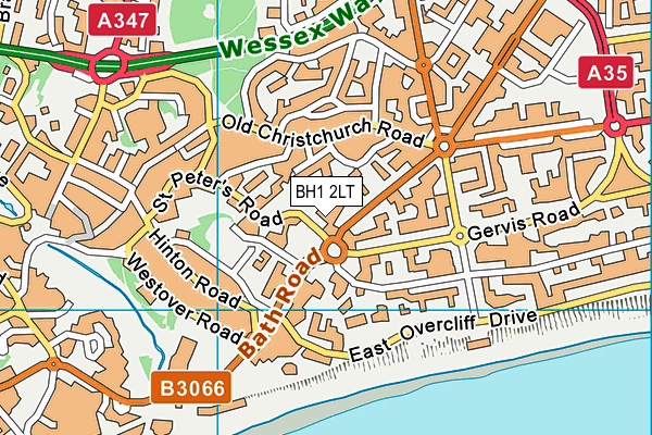 BH1 2LT map - OS VectorMap District (Ordnance Survey)