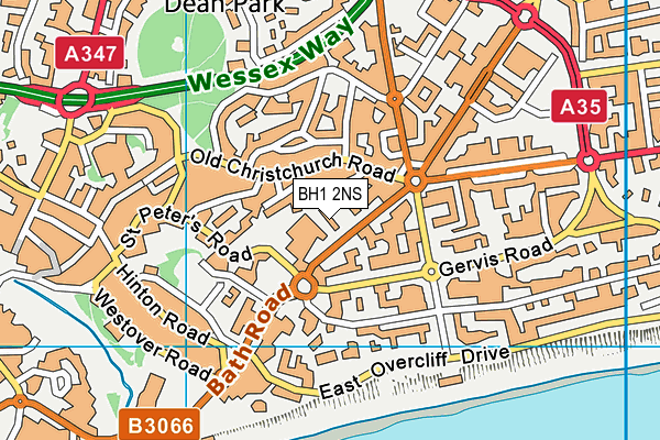 BH1 2NS map - OS VectorMap District (Ordnance Survey)
