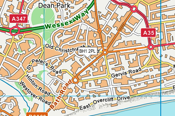 BH1 2PL map - OS VectorMap District (Ordnance Survey)