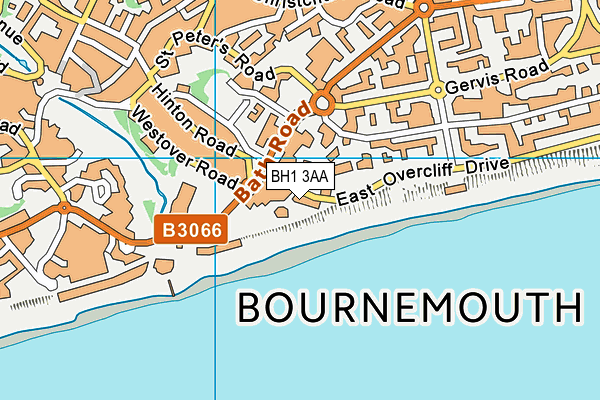 BH1 3AA map - OS VectorMap District (Ordnance Survey)