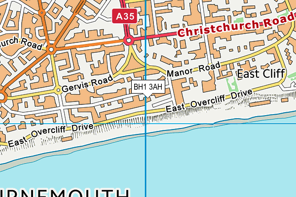 BH1 3AH map - OS VectorMap District (Ordnance Survey)