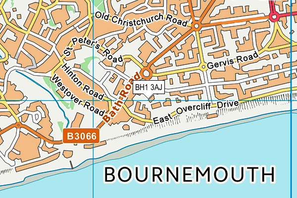 BH1 3AJ map - OS VectorMap District (Ordnance Survey)