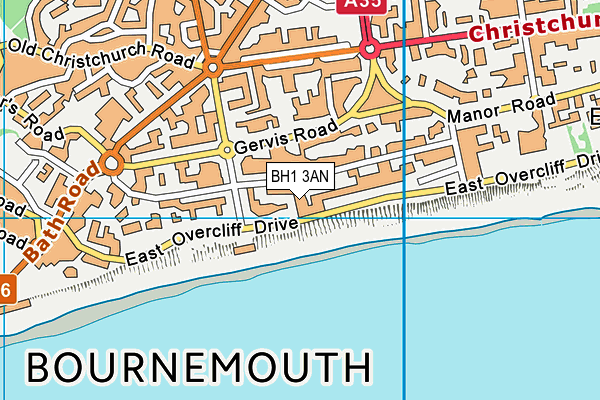 BH1 3AN map - OS VectorMap District (Ordnance Survey)