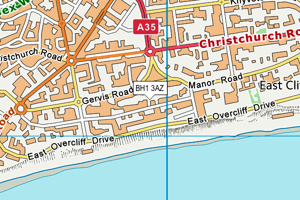 BH1 3AZ map - OS VectorMap District (Ordnance Survey)