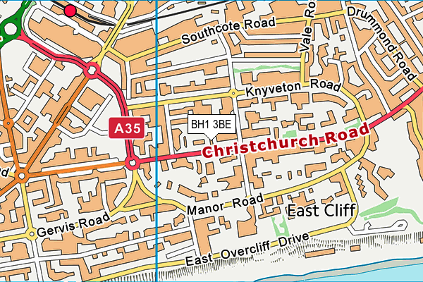 BH1 3BE map - OS VectorMap District (Ordnance Survey)