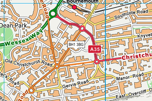 BH1 3BG map - OS VectorMap District (Ordnance Survey)