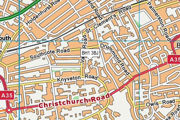 BH1 3BJ map - OS VectorMap District (Ordnance Survey)