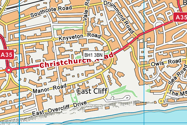 BH1 3BN map - OS VectorMap District (Ordnance Survey)