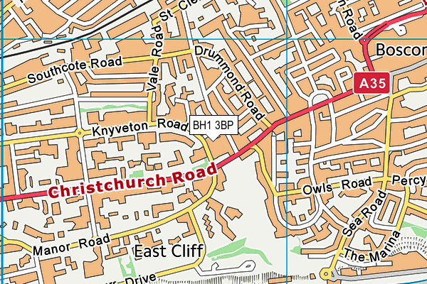 BH1 3BP map - OS VectorMap District (Ordnance Survey)