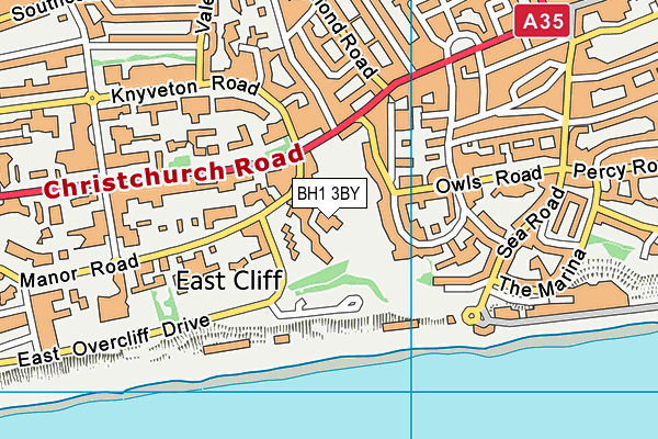 BH1 3BY map - OS VectorMap District (Ordnance Survey)