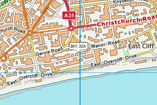 BH1 3DA map - OS VectorMap District (Ordnance Survey)