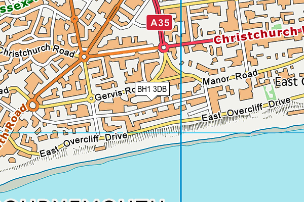 BH1 3DB map - OS VectorMap District (Ordnance Survey)