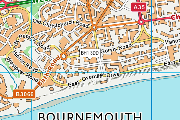 BH1 3DD map - OS VectorMap District (Ordnance Survey)