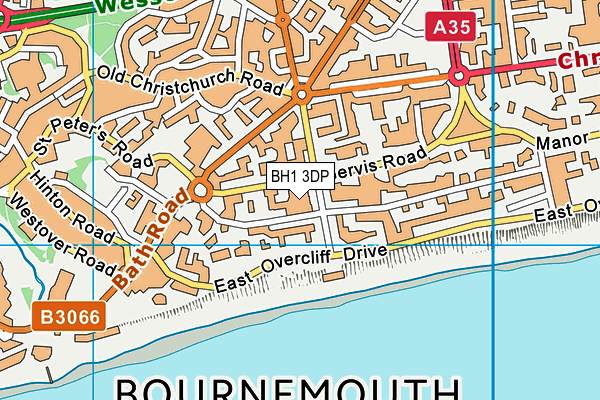 Spindles Health & Leisure (Bournemouth) map (BH1 3DP) - OS VectorMap District (Ordnance Survey)