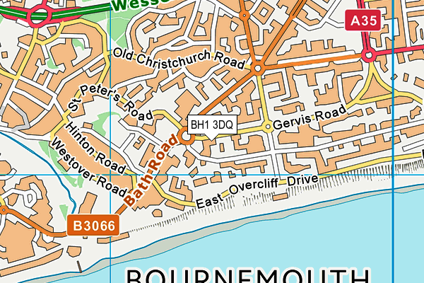 BH1 3DQ map - OS VectorMap District (Ordnance Survey)