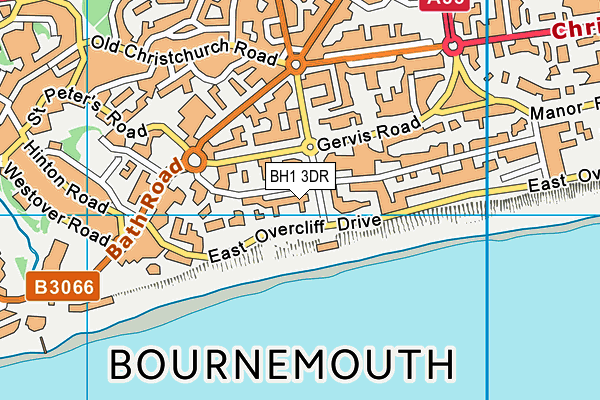 BH1 3DR map - OS VectorMap District (Ordnance Survey)