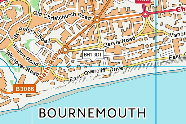 BH1 3DT map - OS VectorMap District (Ordnance Survey)