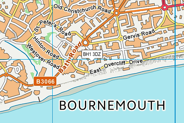 BH1 3DZ map - OS VectorMap District (Ordnance Survey)