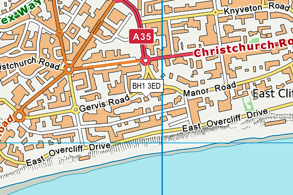 BH1 3ED map - OS VectorMap District (Ordnance Survey)