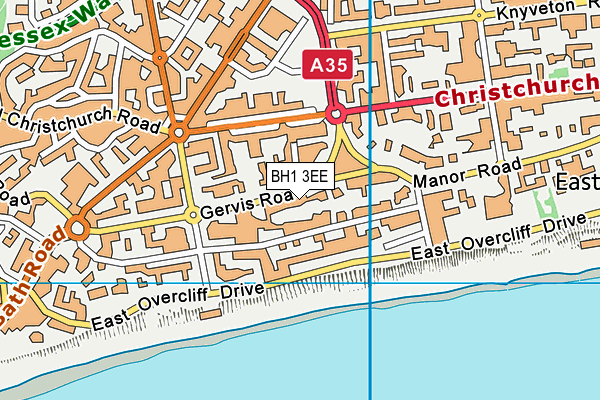 BH1 3EE map - OS VectorMap District (Ordnance Survey)