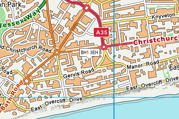 BH1 3EH map - OS VectorMap District (Ordnance Survey)