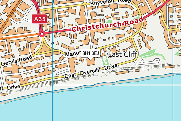 BH1 3EJ map - OS VectorMap District (Ordnance Survey)