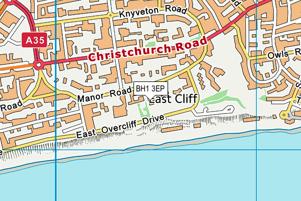 BH1 3EP map - OS VectorMap District (Ordnance Survey)