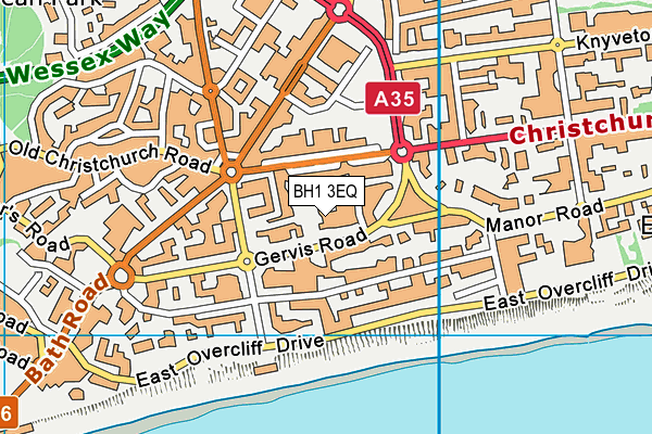 BH1 3EQ map - OS VectorMap District (Ordnance Survey)