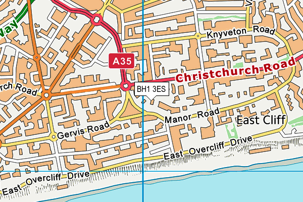 BH1 3ES map - OS VectorMap District (Ordnance Survey)