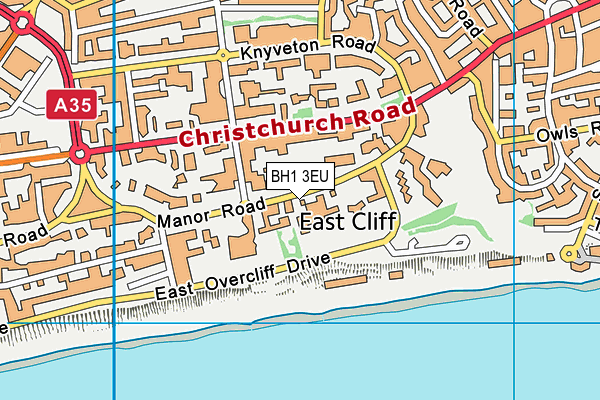 BH1 3EU map - OS VectorMap District (Ordnance Survey)