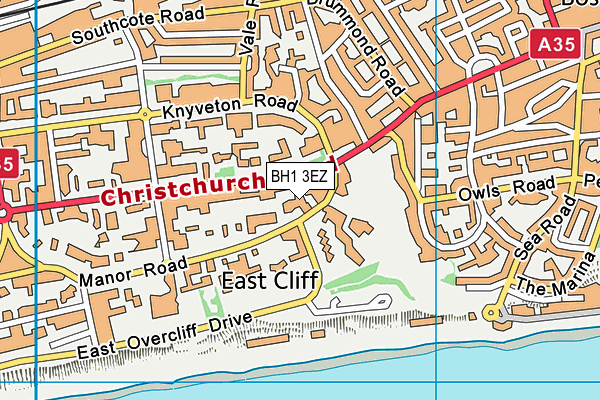 BH1 3EZ map - OS VectorMap District (Ordnance Survey)