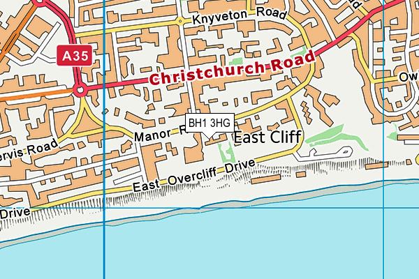 BH1 3HG map - OS VectorMap District (Ordnance Survey)