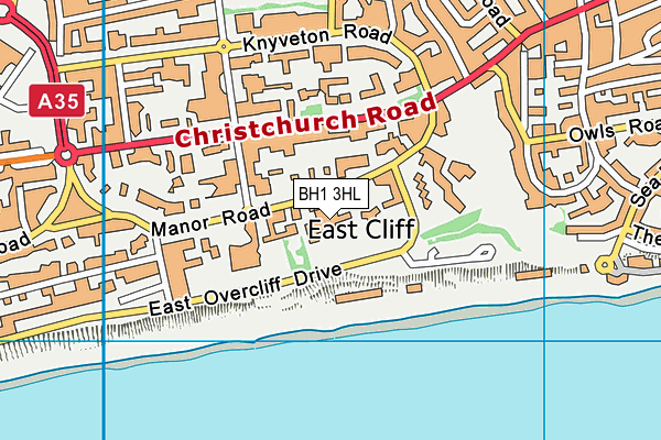 BH1 3HL map - OS VectorMap District (Ordnance Survey)