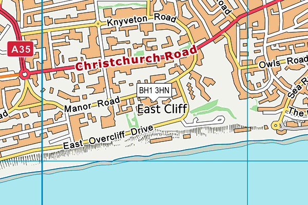 BH1 3HN map - OS VectorMap District (Ordnance Survey)