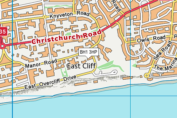 BH1 3HP map - OS VectorMap District (Ordnance Survey)