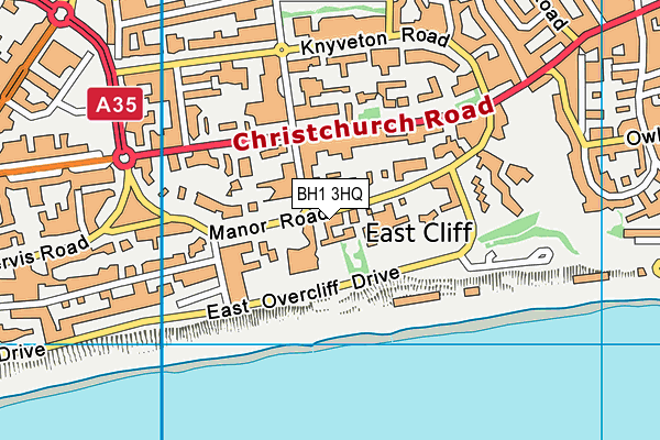 BH1 3HQ map - OS VectorMap District (Ordnance Survey)