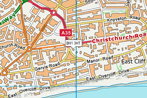 BH1 3HT map - OS VectorMap District (Ordnance Survey)