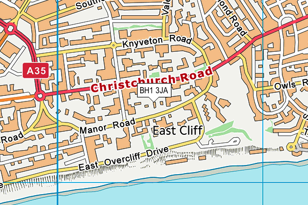 BH1 3JA map - OS VectorMap District (Ordnance Survey)