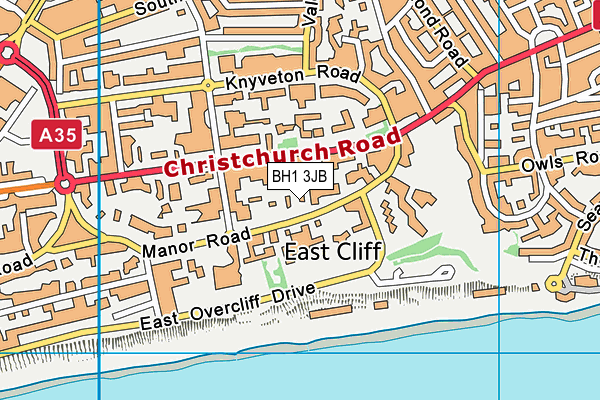 BH1 3JB map - OS VectorMap District (Ordnance Survey)