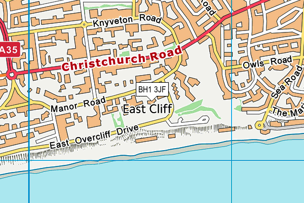 BH1 3JF map - OS VectorMap District (Ordnance Survey)