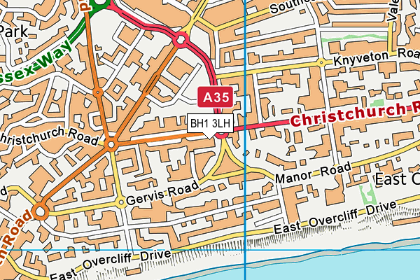 BH1 3LH map - OS VectorMap District (Ordnance Survey)