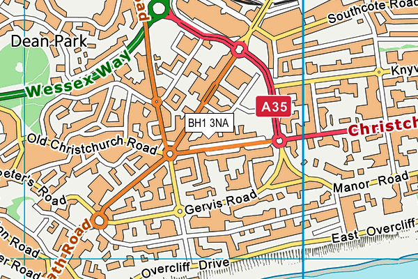 BH1 3NA map - OS VectorMap District (Ordnance Survey)