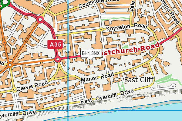 BH1 3NX map - OS VectorMap District (Ordnance Survey)