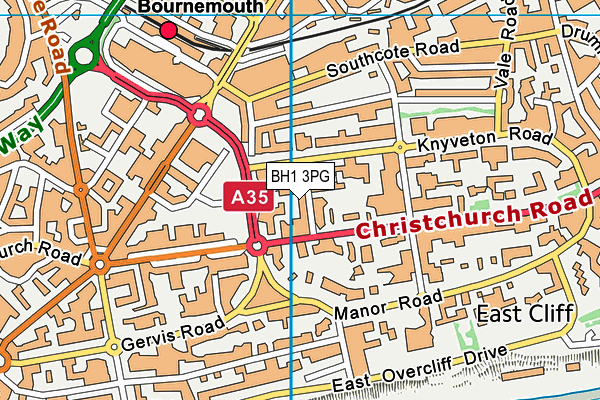 BH1 3PG map - OS VectorMap District (Ordnance Survey)