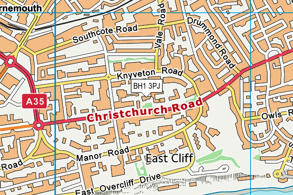 BH1 3PJ map - OS VectorMap District (Ordnance Survey)