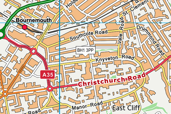 BH1 3PP map - OS VectorMap District (Ordnance Survey)